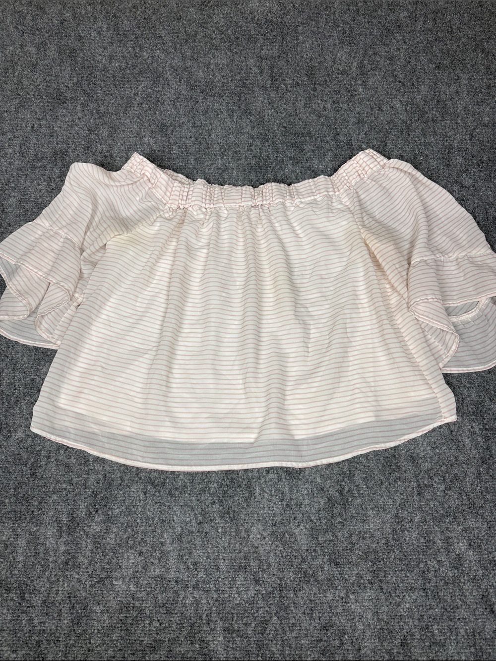 Express Pink Striped Off-Shoulder Blouse